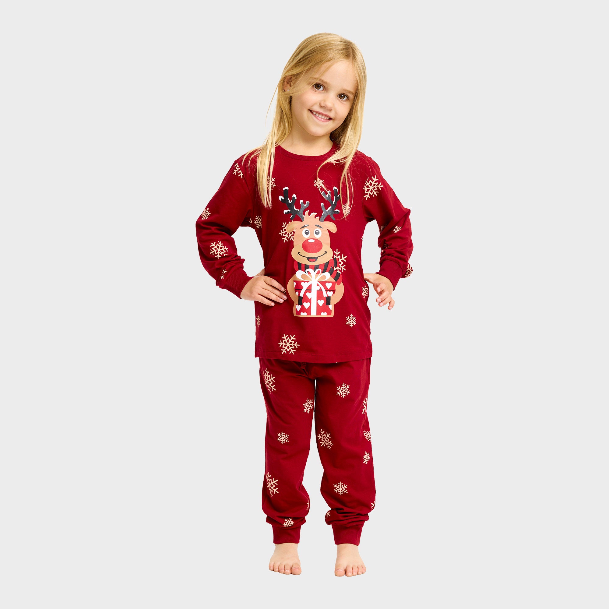Rudolfs Cute Pyjamas Rød - Børn.